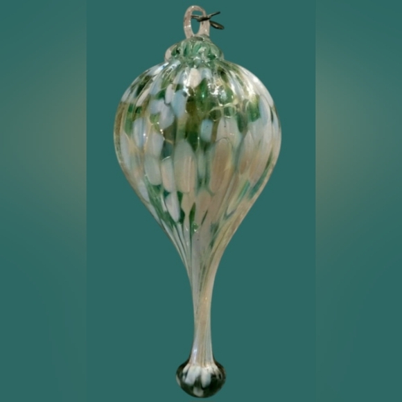 VINTAGE VENETIAN HAND BLOWN IRIDESCENT FINIAL GLASS CHRISTMAS ORNAMENT - Picture 1 of 5